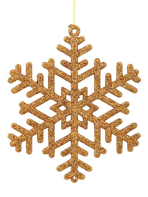 Gold Glitter On Bronze Snowflake Ornaments 6 X 10cm Product Archive