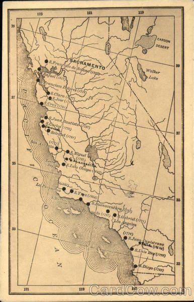 Map Of The Missions Of California Map California Map California History