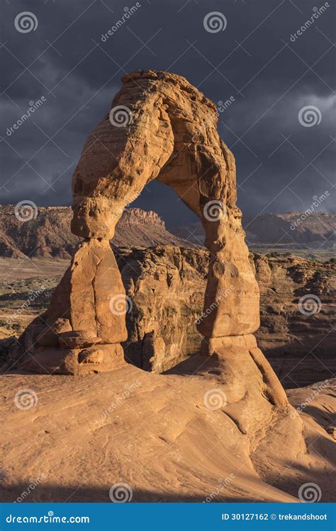 Delicate Arch And Storm Moab Utah Stock Photo Image Of Mountain Park