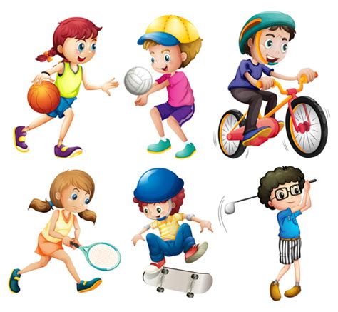Cartoons are obviously way more fun than real life, so lets dig into the vault of the best sports everything from spongebob to old goofy cartoons, sporting events have popped up in the cartoon. Kids doing sports cartoon vector free download