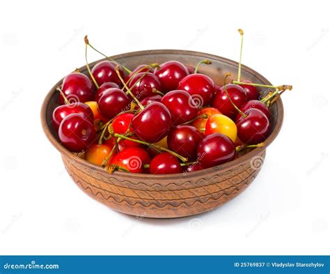 Bowl Of Cherries Stock Image Image Of Healthy Juicy 25769837