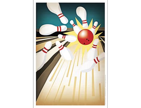 Bowling Poster Etsy