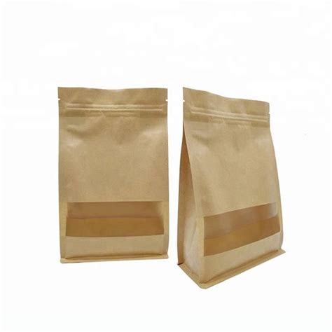 Wholesale Cassava Compostable Kraft Paper Bag Food Degradable Stand Up