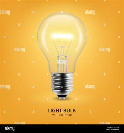 Vector 3d Realistic Turning On Light Bulb Icon Closeup On Yellow