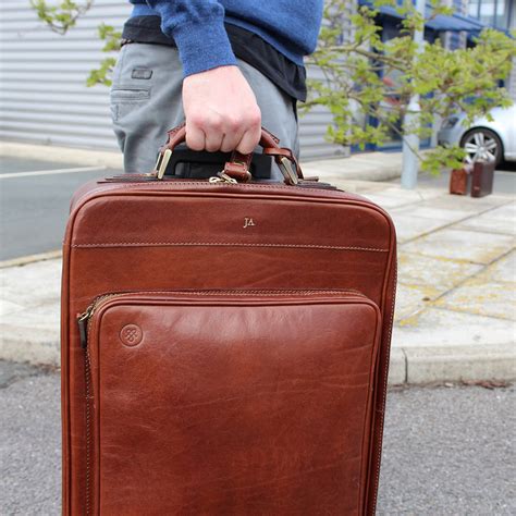 Luxury Wheeled Leather Luggage Bag The Piazzale By Maxwell Scott