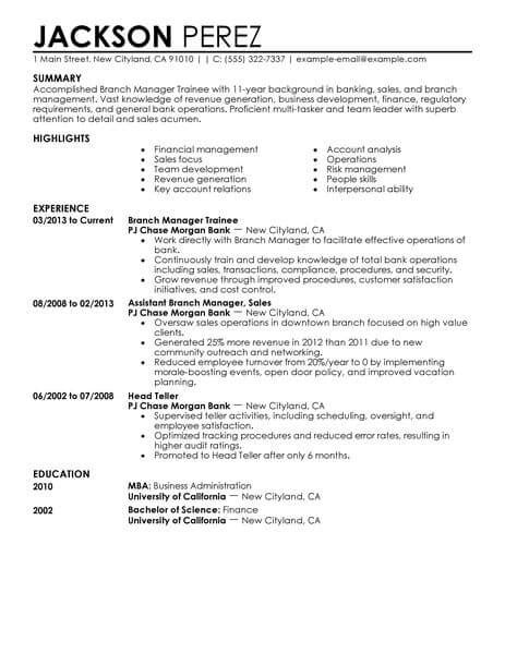 We did not find results for: Best Branch Manager Trainee Resume Example From ...