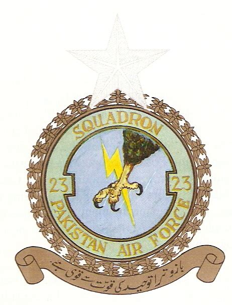 No 23 Squadron Pakistan Air Force Coat Of Arms Crest Of No 23