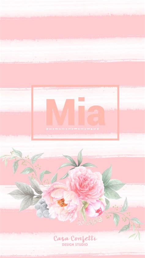 Pink Cute Wallpaper Mia Name Cute Wallpapers Wallpaper Poster
