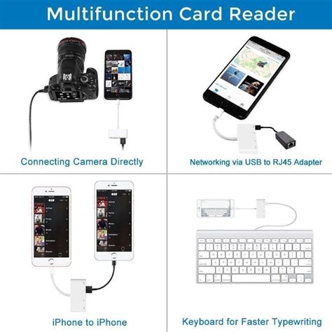 4in1 Lightning To Usb Camera Micro Sd Memory Card Reader Adapter For