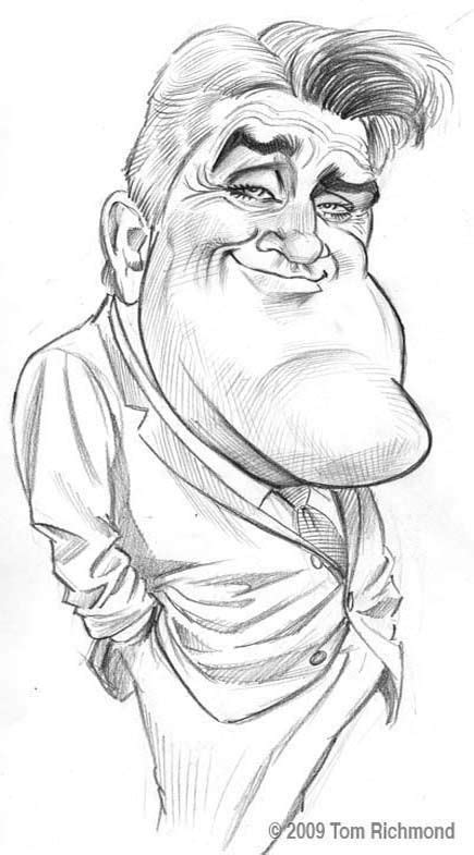 Jay Leno Pencil Drawing By Tom Richmond Funny Caricatures Celebrity