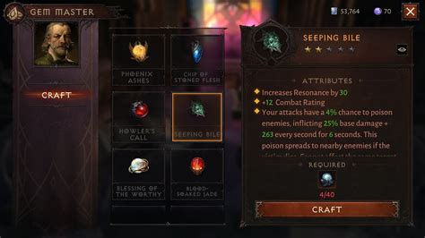 Diablo Immortal New Crafting A Star Seeping Bile With Telluric