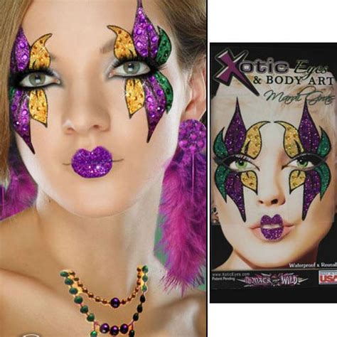 Xotic Eyes Mardi Gras Face Mask And Lips Glitter Reusable Sparkle Party