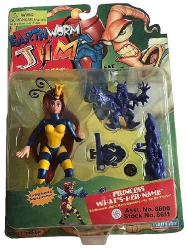 1994 Earthworm Jim Princess Whats Her Name With Runt Zurb Figure Vtg