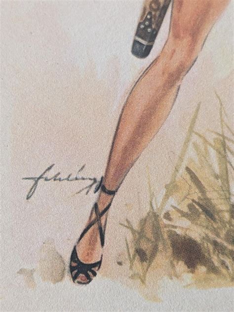 Risque Woman In Bikini Archery 1950s Pinup Girl Heinz Fehling Vintage