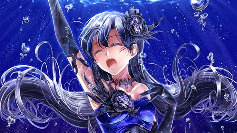 Hd Wallpaper Anime The Idolm Ster Chihaya Kisaragi Dress Gems Underwater Wallpaper Flare