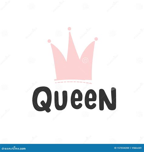 Queen Vector Lettering Hand Drawn Lettering Crown Drawing Stock