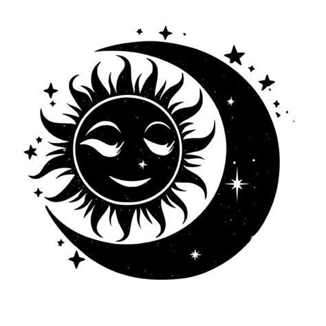 Instant Download Svg Png Dxf Files Friendly Sun Moon For Cricut