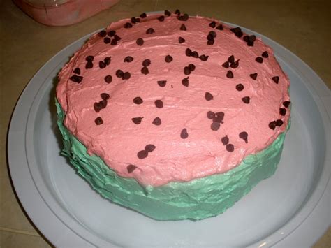 Watermelon Slices Cake With Buttercream Frosting 6 Steps