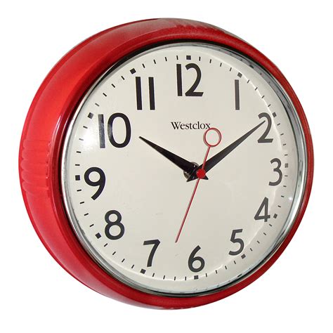 Westclox 1950 Retro 95 Inch Red Wall Clock