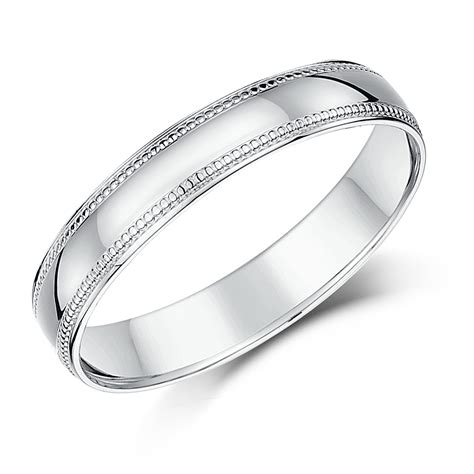 4mm Palladium Milgrain Edge Wedding Ring Band Palladium 950 At Elma