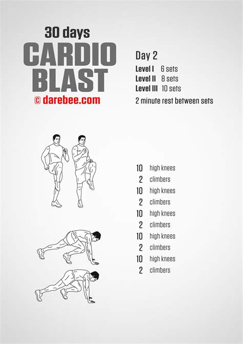 30 Days Of Cardio Blast By Darebee Beginner Cardio Workout Workout
