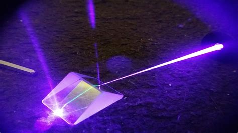 Shining 405nm Ultraviolet Laser Through A Prism Youtube