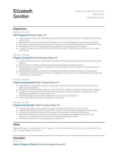 Download sample resume templates in pdf, word formats. How To Become A SAS Programmer - Zippia