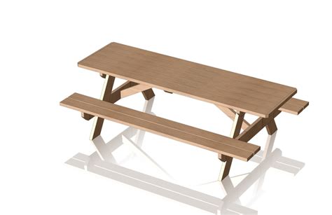 Picnic Table Solidworks 3d Cad Model Grabcad