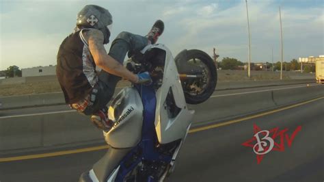 Wheelies by using bikes are looking awesome. INSANE Illegal Motorcycle STUNTS On Highway LONG WHEELIES ...