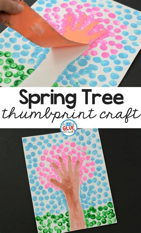Spring Fingerprint Tree Craft With Images Kindergarten Crafts