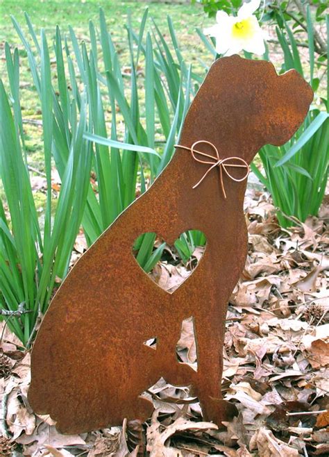 Boxer Dog Metal Garden Stake Metal Yard Art Metal Garden Art Pet