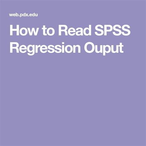 How To Read Spss Regression Ouput Regression Reading