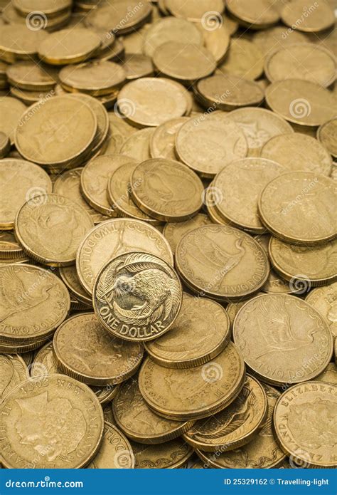 New Zealand Gold Coins Stock Photo Image Of Background 25329162