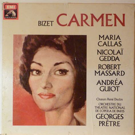 Carmen Bizet By Goerges Bizet Maria Callas Ngedda Rmassard Lp X