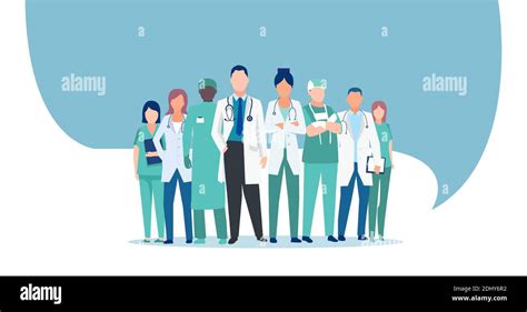 Vector Of A Medical Staff Group Of Confident Doctors And Nurses Stock Vector Image Art Alamy