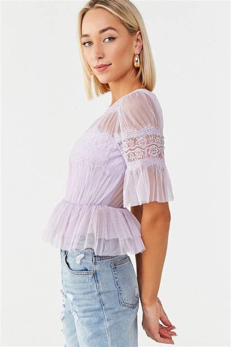 Sheer Floral Lace Top Forever 21 In 2020 Forever21 Tops Floral