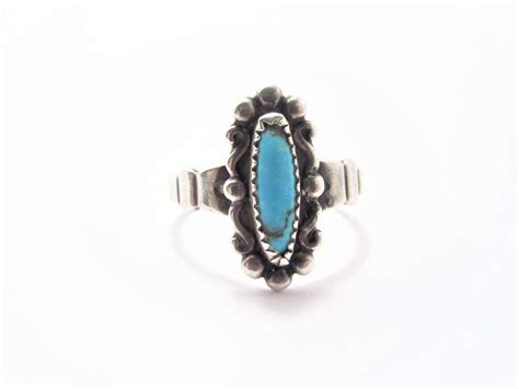 Petite Vintage Bell Trading Post Sterling Turquoise Ring Size Etsy