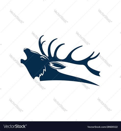 Deer Head With Antlers Profile View Buck Mascot Vector Image