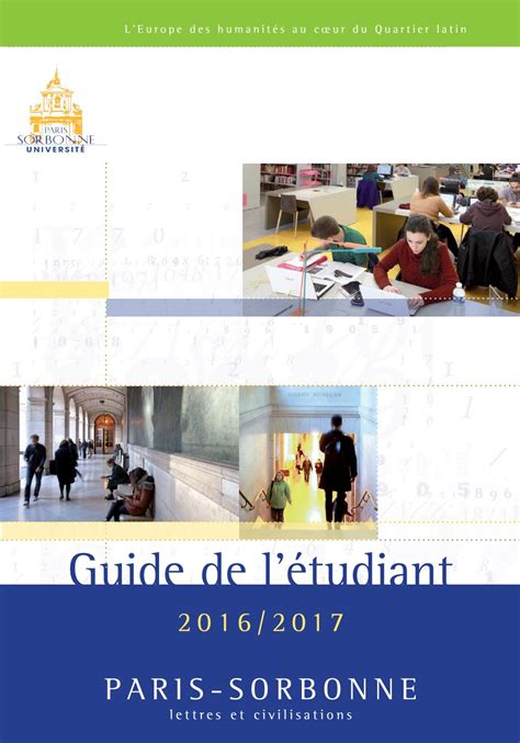 Guide De Létudiant 2016 2017 By Université Paris Sorbonne Issuu