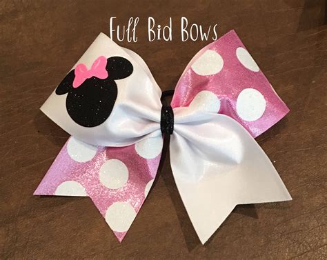 Cheer Bow Minnie Mouse Inspired Summit Worlds You Choose Etsy In Cheer Bows How To