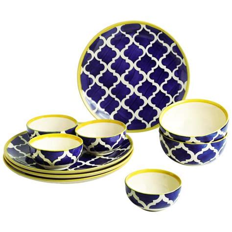Buy Exclusivelane Ceramic Dinner Set Plates With Katoris And Serving