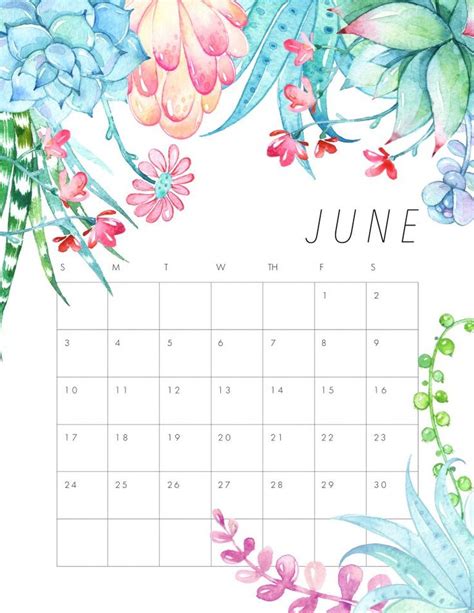 Free Printable 2018 Floral Calendar The Cottage Market Calendar