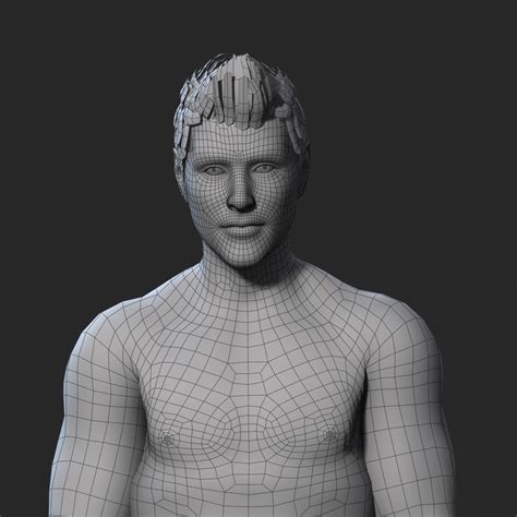 Personagem De Jogo 3d Muscular Naked Man Rigged Animado Modelo 3d Low Poly Modelo 3d