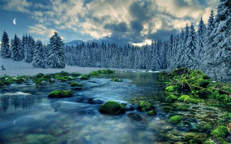 壁纸 阳光 树木 景观 森林 湖 岩 性质 反射 天空 雪 冬季 科 早上 大气层 国家公园 荒野 流