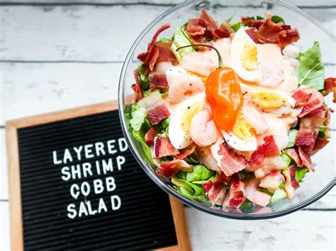 Layered Shrimp Cobb Salad Recipe Reluctant Entertainer