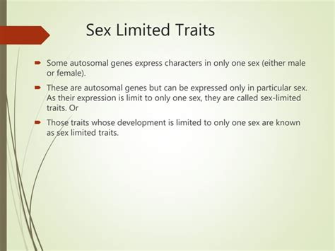 Sex Linked Sex Influenced And Sex Limited Traits In Poultry Ppt