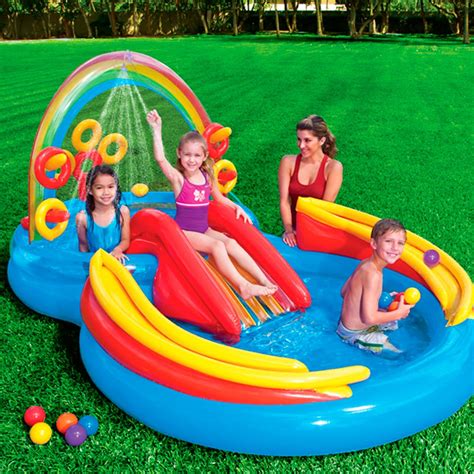 Intex Kids Inflatable Play Centre Slide Swimming Paddling Pool Water