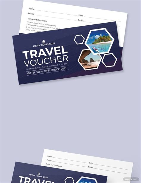 Travel Voucher Template In Publisher MS Word Photoshop Illustrator
