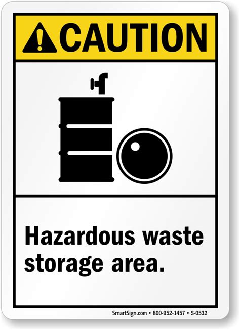 Caution Hazardous Waste Storage Area Sign Sku S