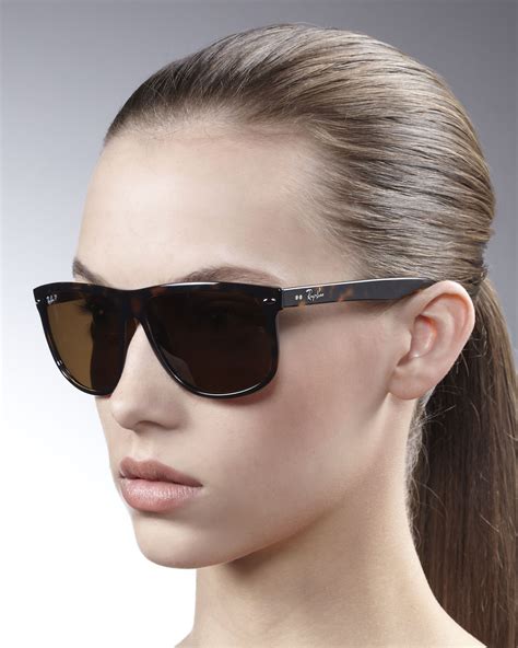 Ray Ban Oversize Polarized Wayfarer Sunglasses In Silver Black